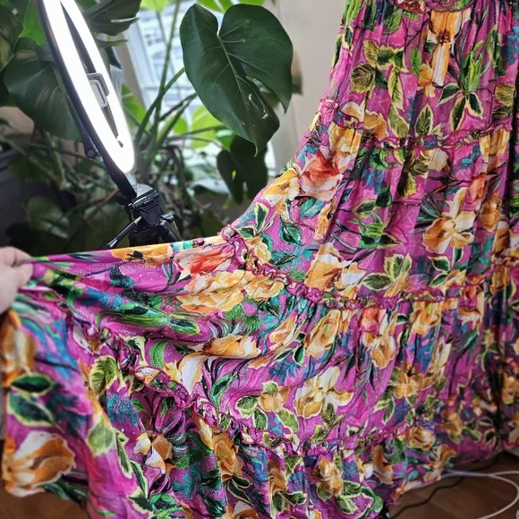 NWT PQ Swim Anthropologie Women's Floral Multicolor Maxi Dress Size M/L
