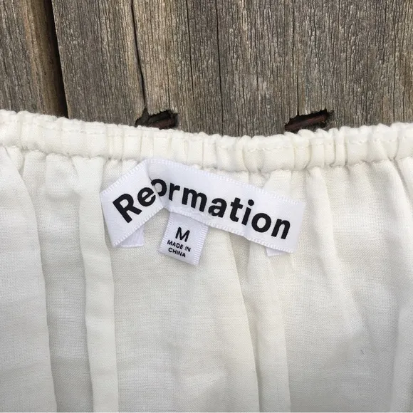 NWT Reformation Woods Mini Dress White M