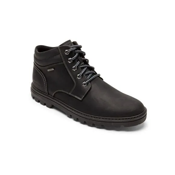 NWT ROCKPORT Mens Black Water And Weather Or Not Leather Boots Shoes 10.5 M