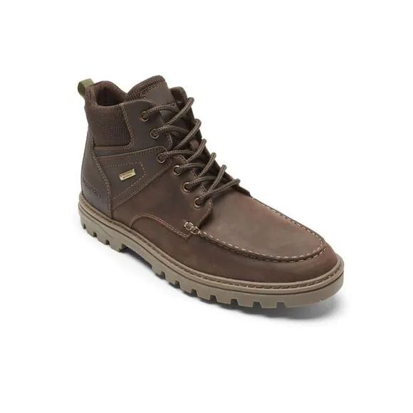 NWT ROCKPORT Mens Brown Water Resistant Round Toe Leather Boots Shoes 9.5 M