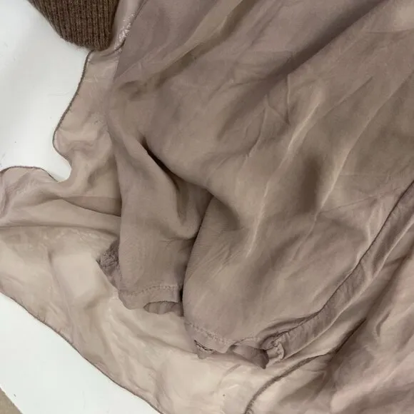 NWT Scandal Women Taupe Bubble Hem Palazzo Stretch Waist Italy Free Pants Size M