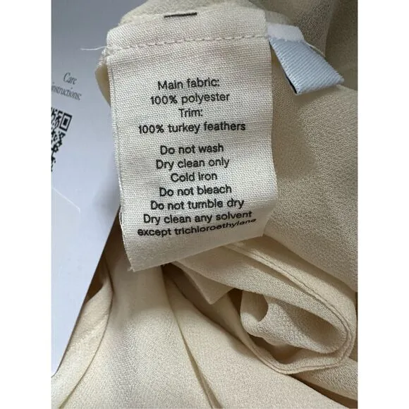 NWT Sleeper Women's Feather-Trim Cuffs Pajama Pants SIZE S $250