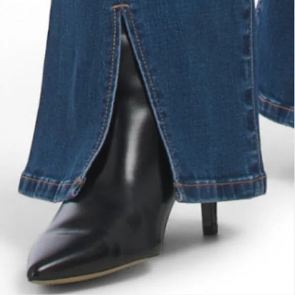 NWT Steve Madden Women's Elia High Rise Ankle Slit Denim Flare Jeans
