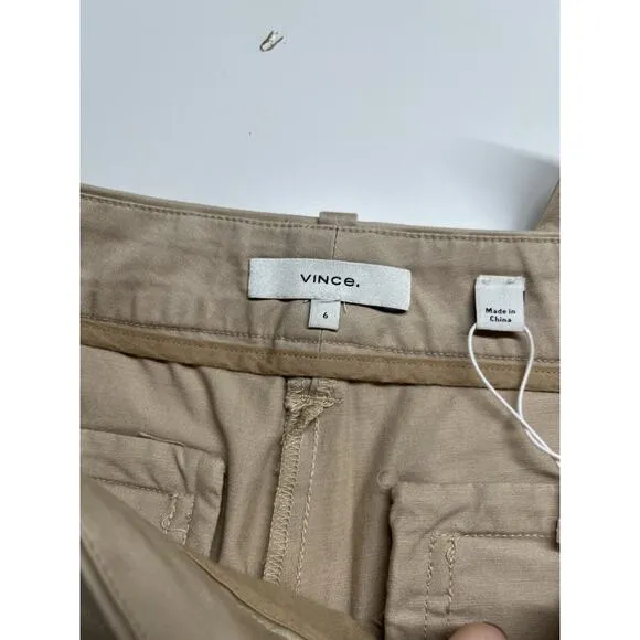 NWT Vince Coin Pocket Bermuda Shorts 6 Small Chino Stretch Tan Brown 30 x 13