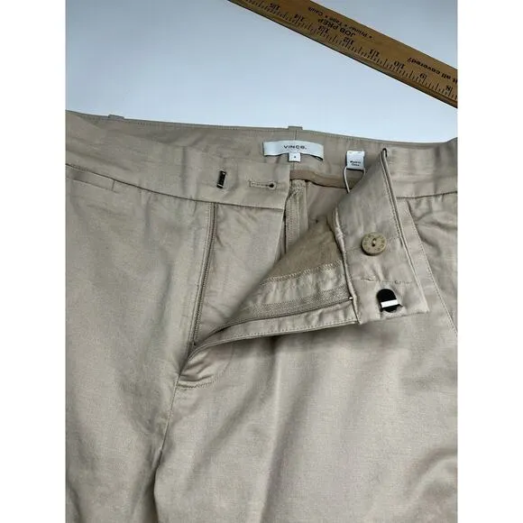 NWT Vince Coin Pocket Bermuda Shorts 6 Small Chino Stretch Tan Brown 30 x 13