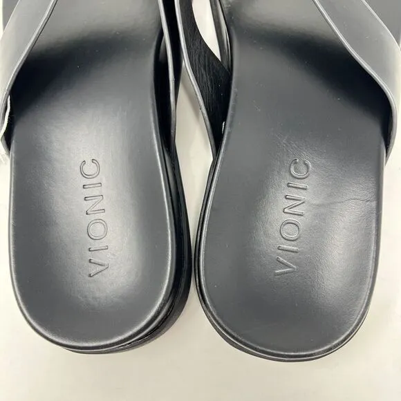 NWT Vionic Men's Ludlow Elijah Black Sandals Size 11 Flip Flops