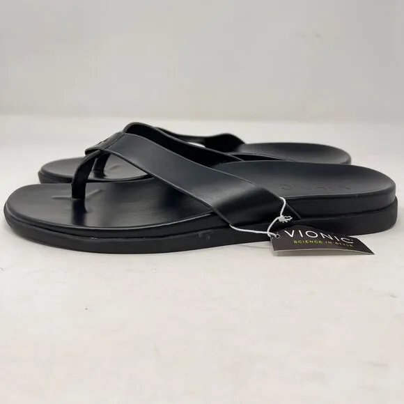 NWT Vionic Men's Ludlow Elijah Black Sandals Size 11 Flip Flops