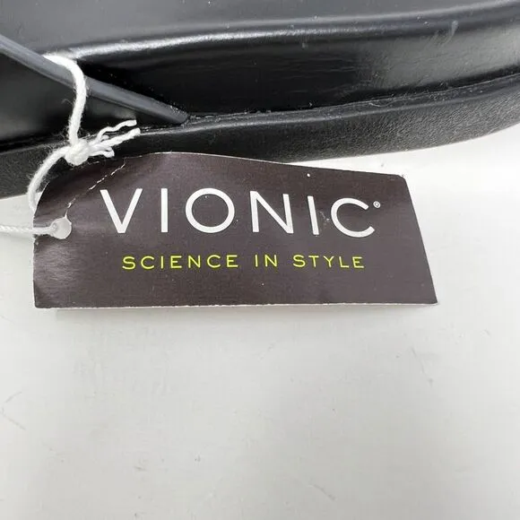 NWT Vionic Men's Ludlow Elijah Black Sandals Size 11 Flip Flops