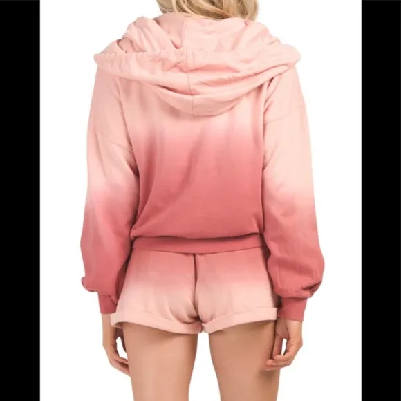 NWT- YOUNG, FABULOUS &amp; BROKE Piper Ombré Hoodie &amp; Short Set