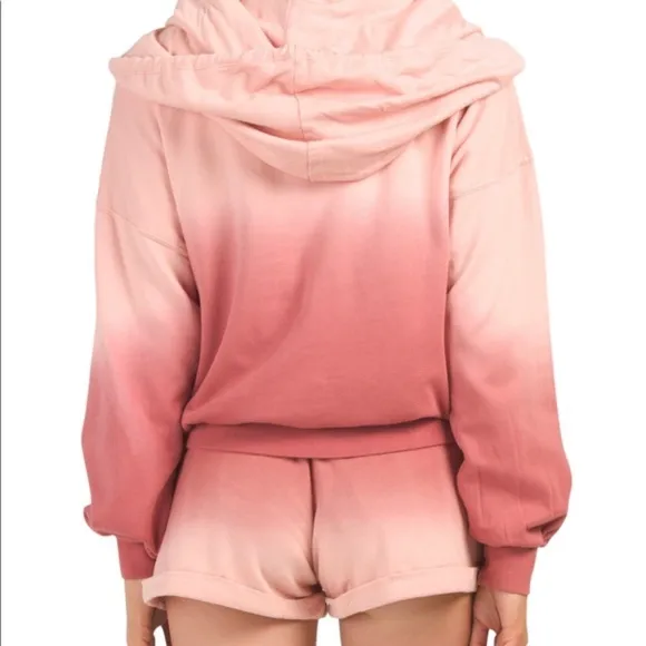 NWT- YOUNG, FABULOUS &amp; BROKE Piper Ombré Hoodie &amp; Short Set