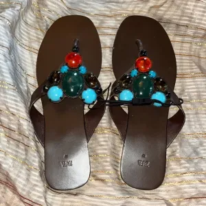 NWT Zara Polished Gemstone Sandals