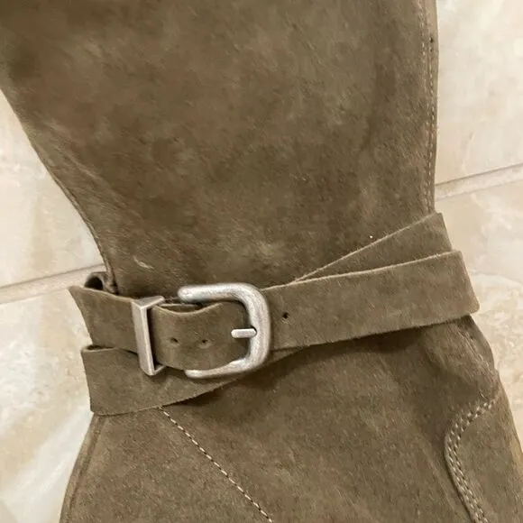 NWT Free People Suede James Chelsea Knee High Tall Brown Boots Size 38 US 8