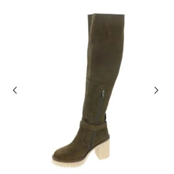 NWT Free People Suede James Chelsea Knee High Tall Brown Boots Size 38 US 8