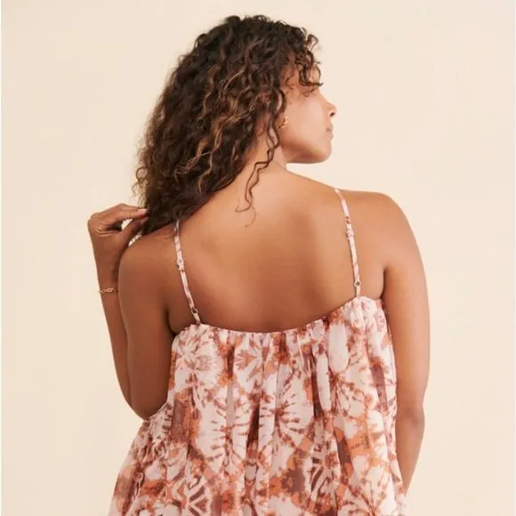 NWT Let Me Be X Free People Tie-Dye Printed Kiera Halter Boho Mini Dress 1X
