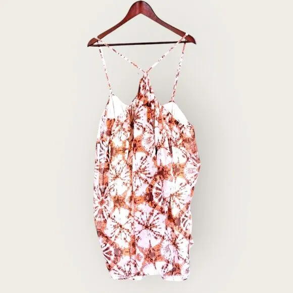 NWT Let Me Be X Free People Tie-Dye Printed Kiera Halter Boho Mini Dress 1X