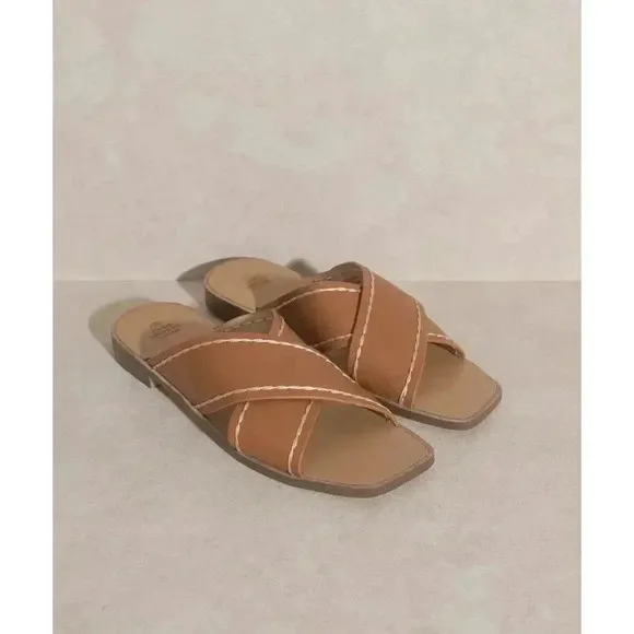OASIS SOCIETY Stella Criss Cross Sandal Brown Size 7.5 NWT