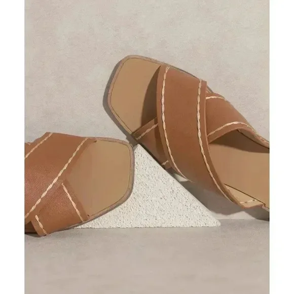 OASIS SOCIETY Stella Criss Cross Sandal Brown Size 7.5 NWT