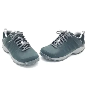 Oboz Sypes Low Leather B-DRY Women's Cordura Hiking Shoes Black Sea 8 Wide
