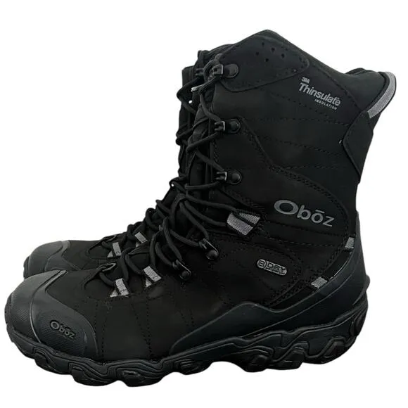 Obōz Boots Men Size 10W Bridger 10&quot; Insulated Winter Snow B-Dry Waterproof