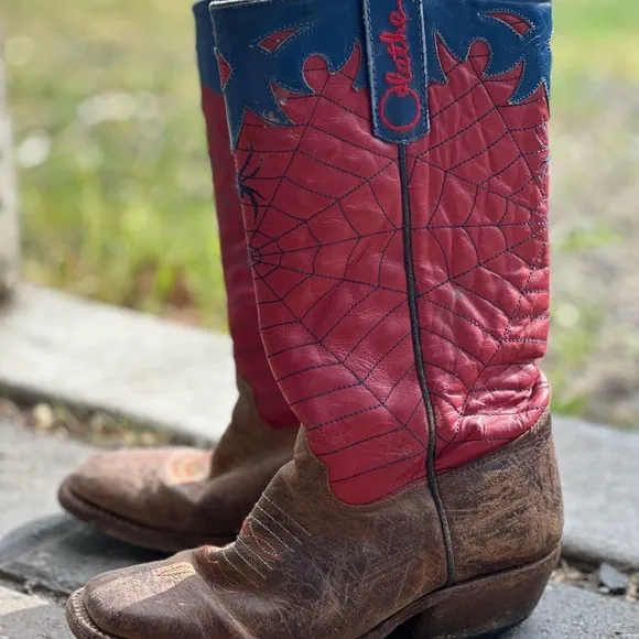 Olathe Spiderman cowboy boots size 13 little boy