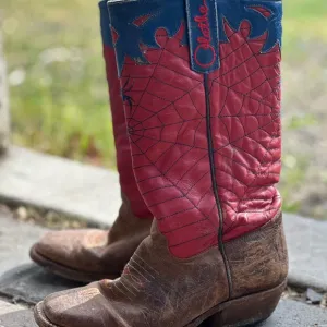 Olathe Spiderman cowboy boots size 13 little boy
