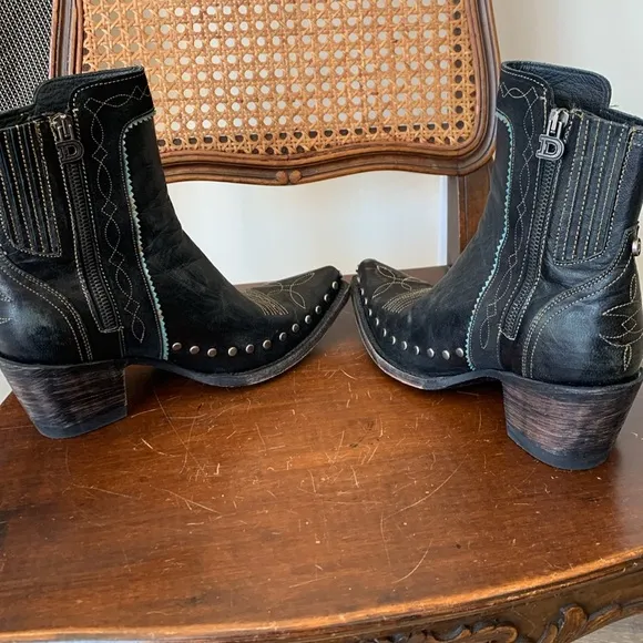 {Old Gringo} Apache Kid Double D Ranch Black Leather Fringe Boots