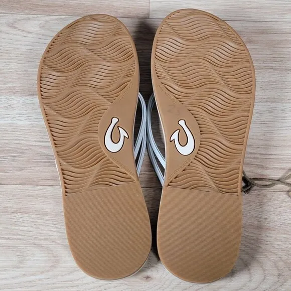 OluKai AKA Sandals Womens Size 8 Gray Irridescent Slippers Flip Flops 20509-ZDVP