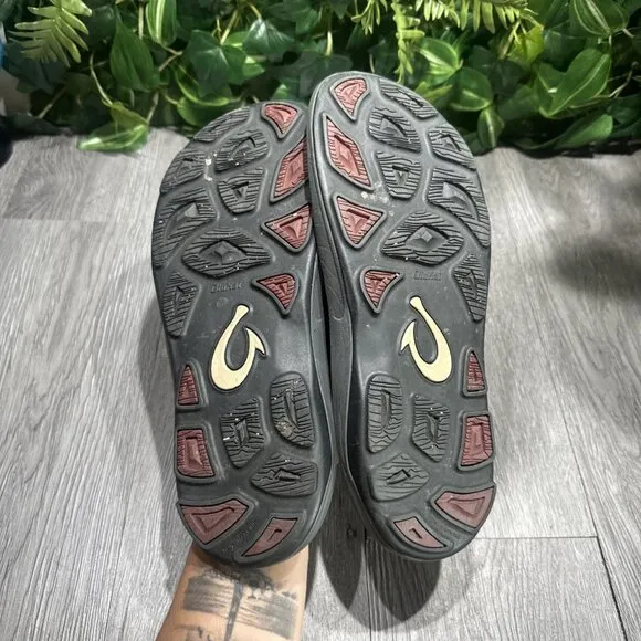 OluKai Kipi Thong Sandals Men's Size 9 Black Flip Flops Slip On Slides