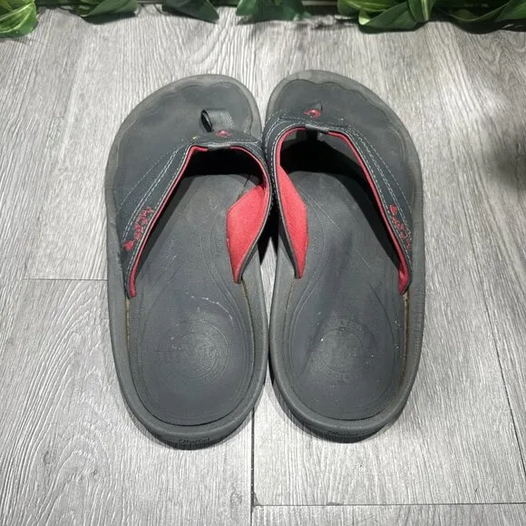 OluKai Kipi Thong Sandals Men's Size 9 Black Flip Flops Slip On Slides