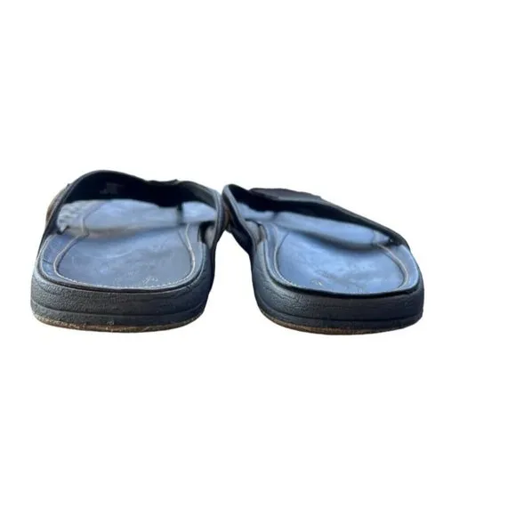 Olukai Mea Ola 10147-4040  Men's Brown Leather Flip Flop Sandals Slip On-Size 11