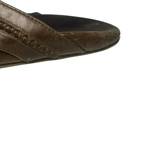 Olukai Mea Ola Flip Flop Men's Size 10 Brown Leather Casual Slippers Sandals