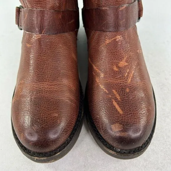 Olukai Nahuku Short Womens Distressed Brown Moto Boot US 8 Harness Ankle Boots