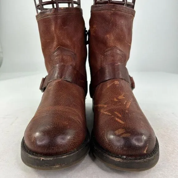 Olukai Nahuku Short Womens Distressed Brown Moto Boot US 8 Harness Ankle Boots