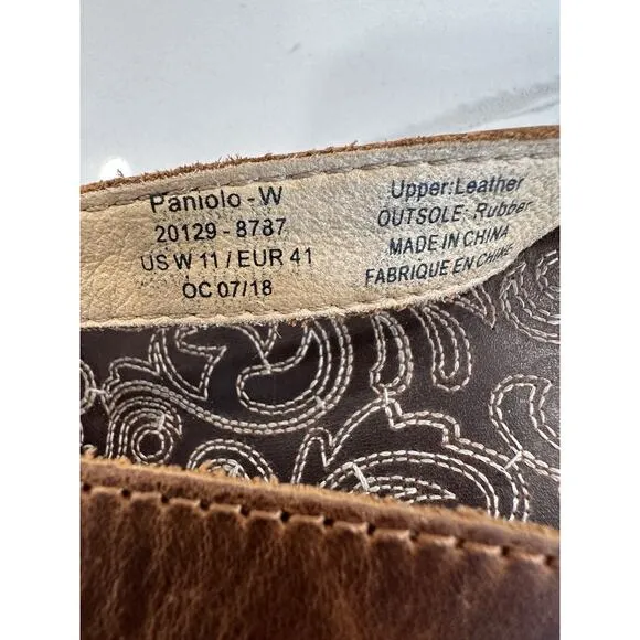 Olukai Paniolo Brown Stitched Leather Flip Flops - Women's Size 11