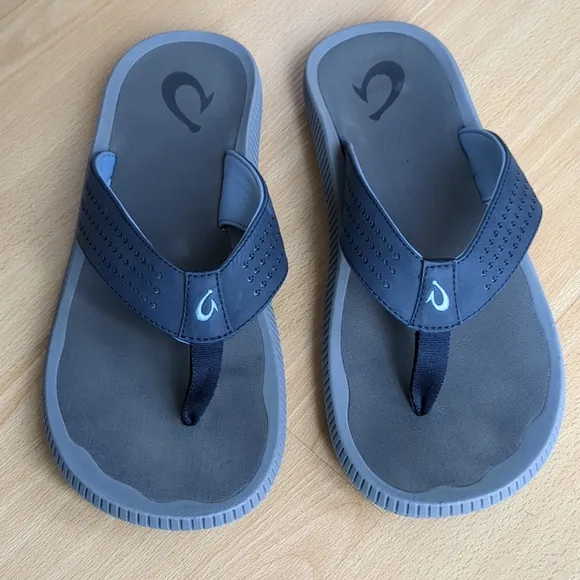 Olukai Ulele Sandals Flip Flops Mens Blue/Gray Sz 11? See Measurements