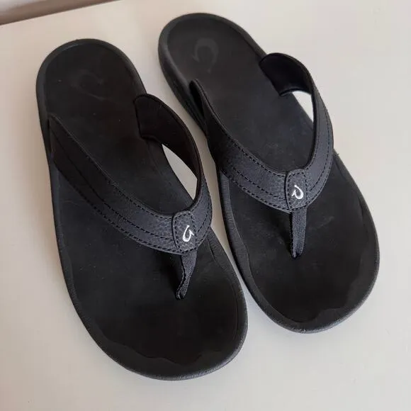 Olukai Women's Ohana Black Sandals Water Friendly Shoes Size 10
