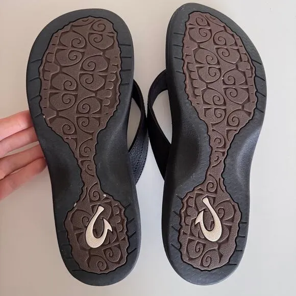 Olukai Women's Ohana Black Sandals Water Friendly Shoes Size 10