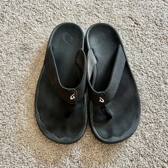 Olukai Women's US 9 Black Ohana Flip Flop Thong Sandals