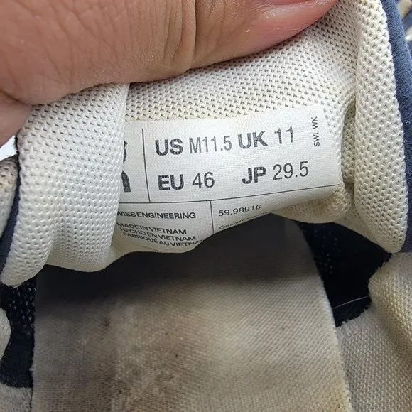 On Cloud 5 Mens 11.5 Denim Blue White Athletic Lightweight Shoes Outdoors Casual