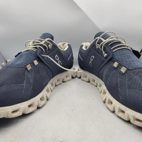 On Cloud 5 Mens 11.5 Denim Blue White Athletic Lightweight Shoes Outdoors Casual