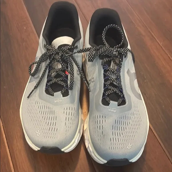 On Cloud Monster Light Blue Athletic Shoes with Mesh and Cushioned Sole