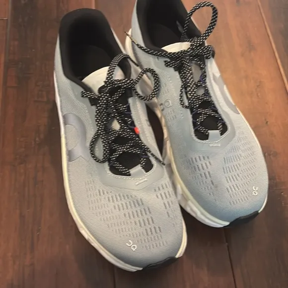 On Cloud Monster Light Blue Athletic Shoes with Mesh and Cushioned Sole