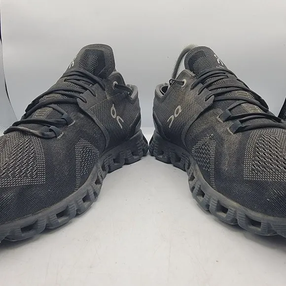 On Cloud X Mens 10.5 Triple Black Asphalt Athletic Sneaker Shoes Running
