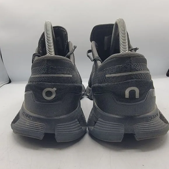 On Cloud X Mens 10.5 Triple Black Asphalt Athletic Sneaker Shoes Running