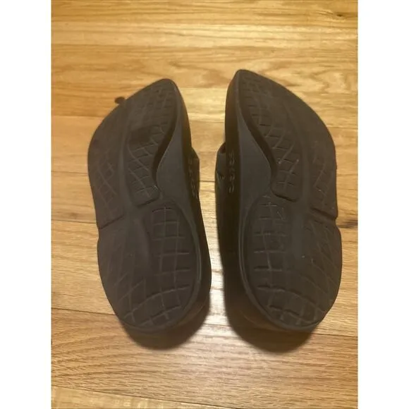 OOFOS Black Flip Flop Thong Sandals Size EU 40 US Men's 7 Women's 9