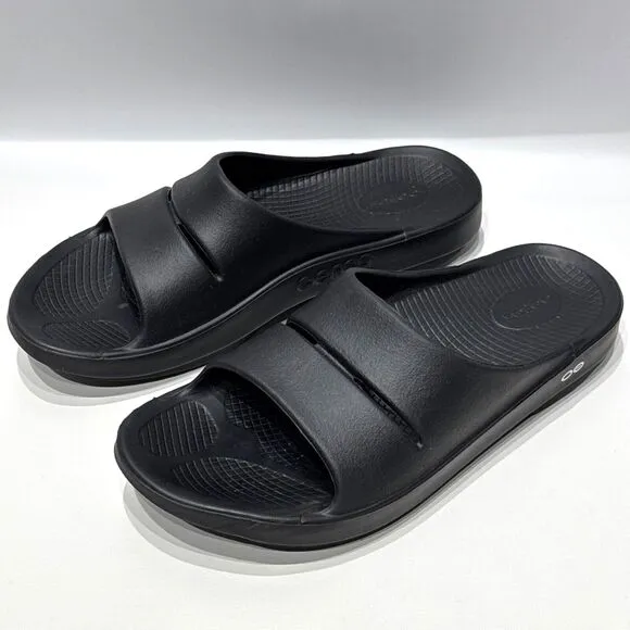 OOFOS Men’s OOAHH Black Slide Sandals Comfort Men Size 12 - Worn Once!