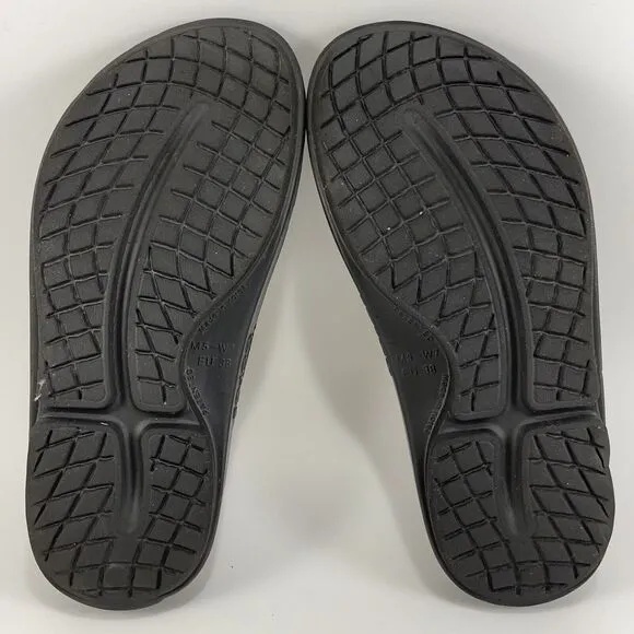 Oofos Ooahh Slide Sandals Womens Size 7 Black Comfort Recovery Mens 5