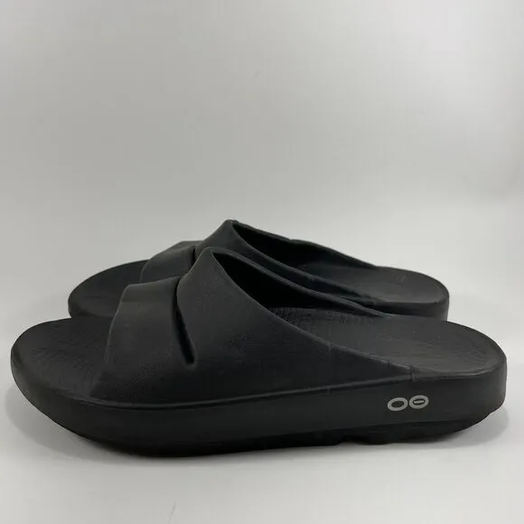 Oofos Ooahh Slide Sandals Womens Size 7 Black Comfort Recovery Mens 5