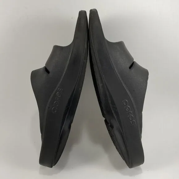 Oofos Ooahh Slide Sandals Womens Size 7 Black Comfort Recovery Mens 5