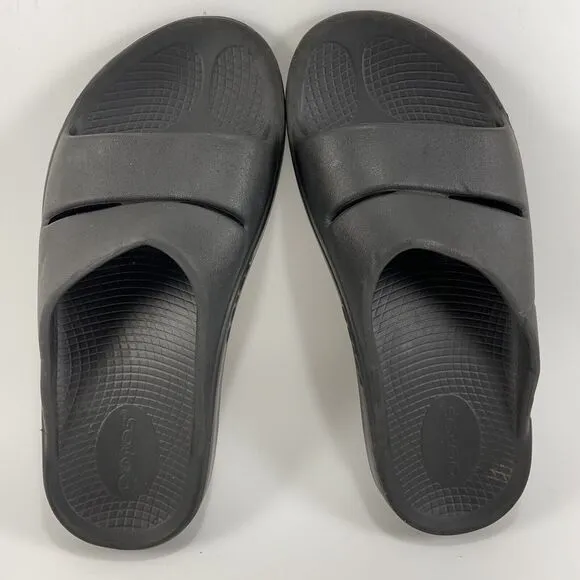 Oofos Ooahh Slide Sandals Womens Size 7 Black Comfort Recovery Mens 5